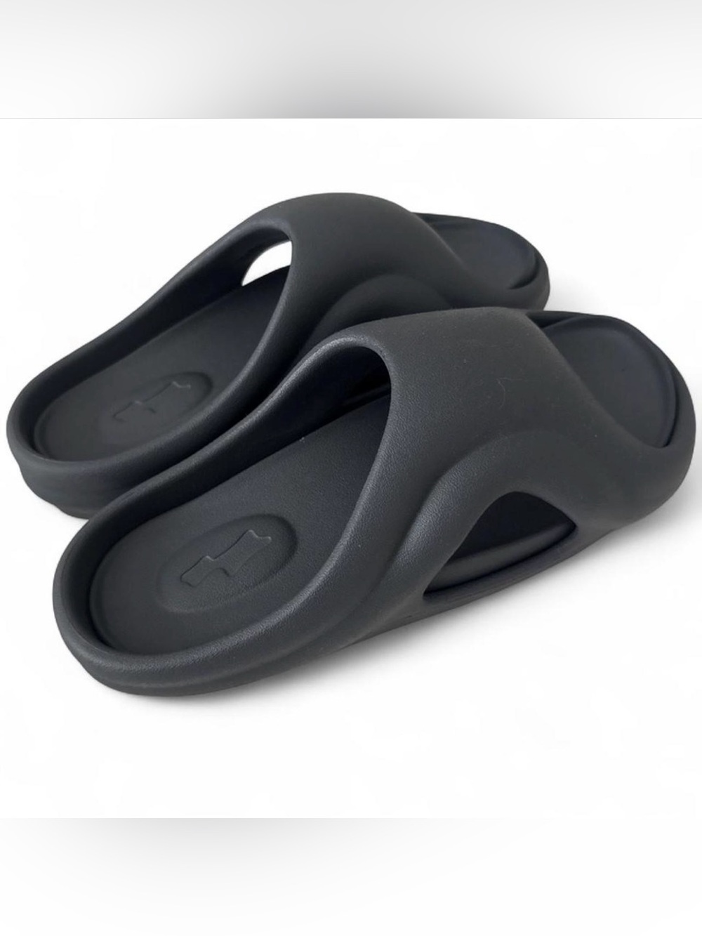 Black Slip-On Foam Slide Sandals